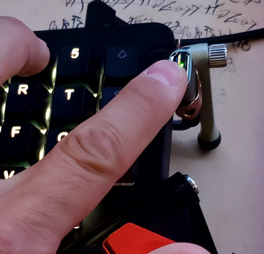 Touching the YubiKey plugged into Moonlander